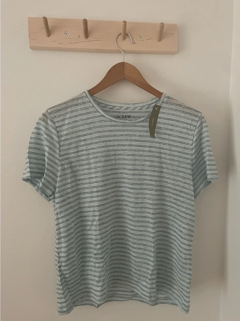 NWT J Crew Relaxed Linen T-shirt in stripe, size Medium